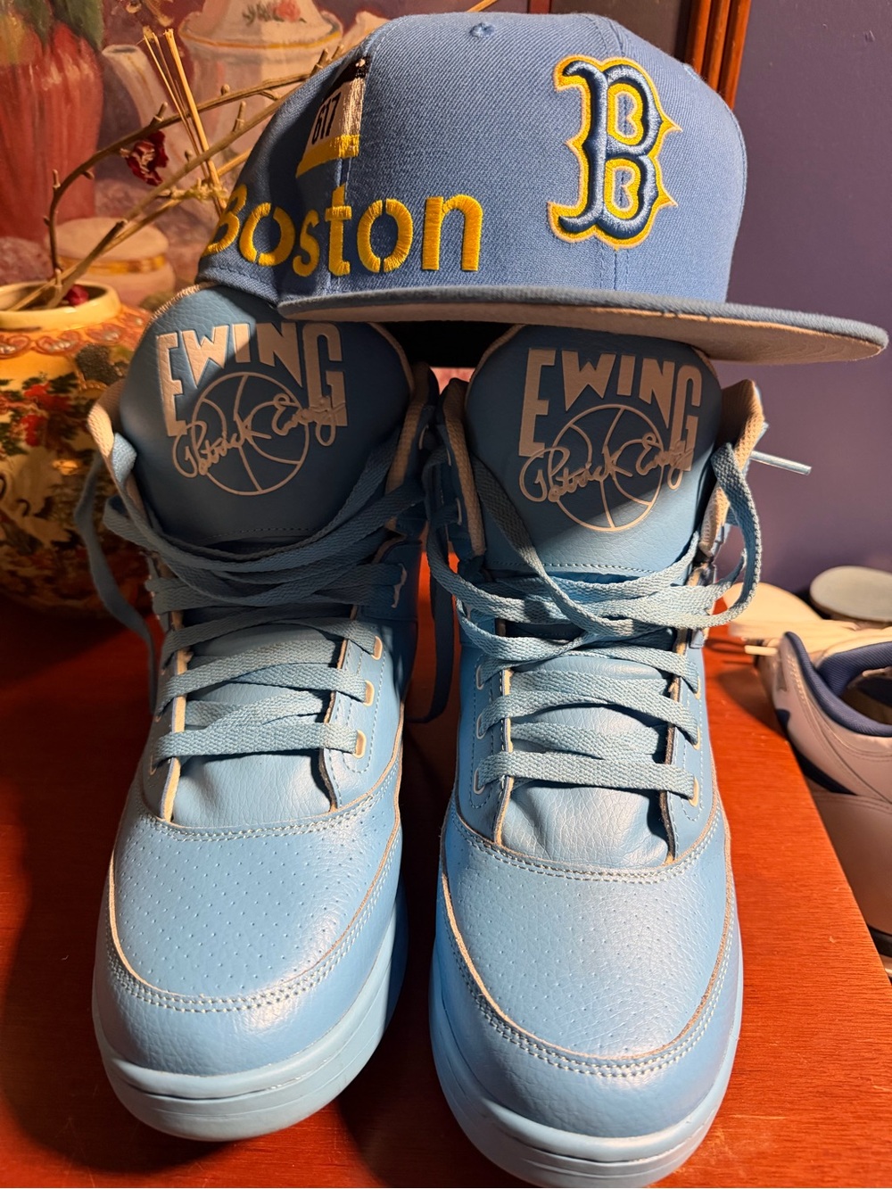 Ewing Light Blue High-Top Sneakers